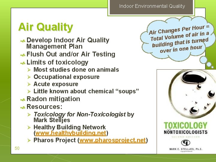 Indoor Environmental Quality Air Quality Develop Indoor Air Quality Management Plan Flush Out and/or