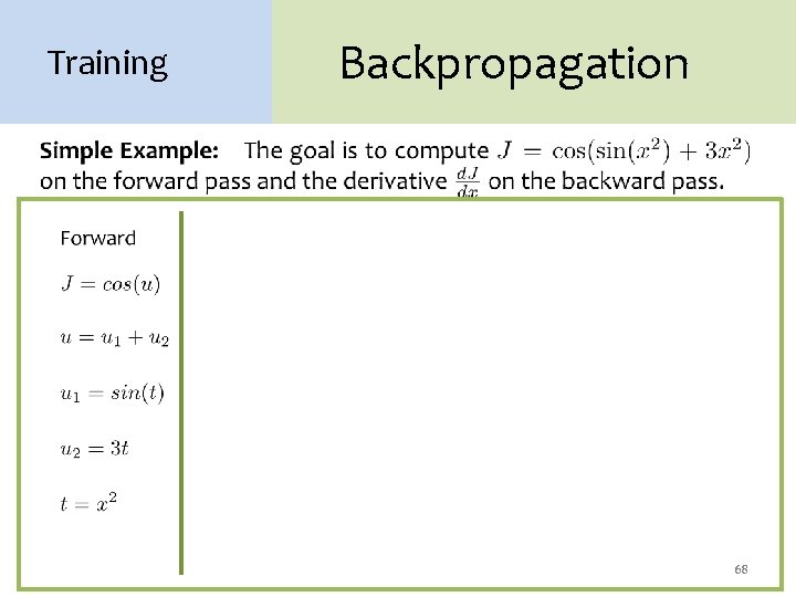 Training Backpropagation 68 