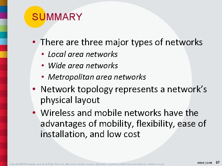 SUMMARY • There are three major types of networks • Local area networks •