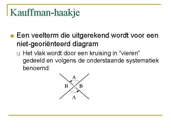 Kauffman-haakje n Een veelterm die uitgerekend wordt voor een niet-georiënteerd diagram q Het vlak