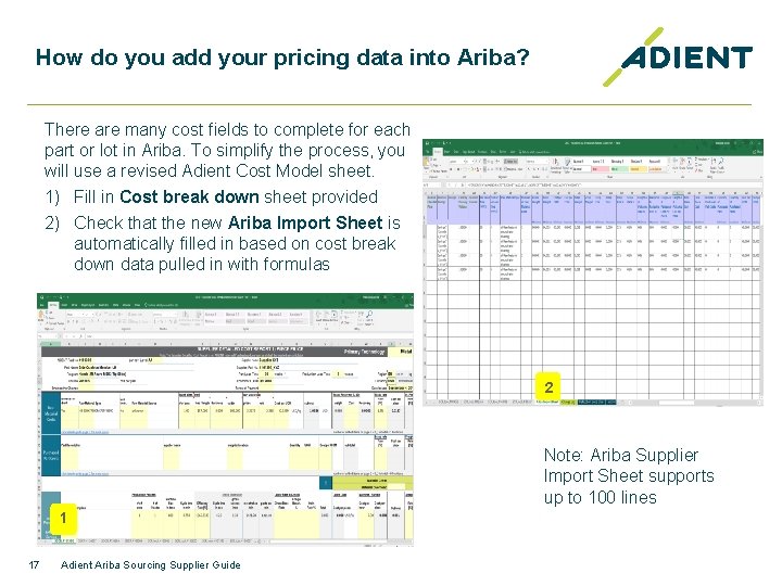 How do you add your pricing data into Ariba? There are many cost fields