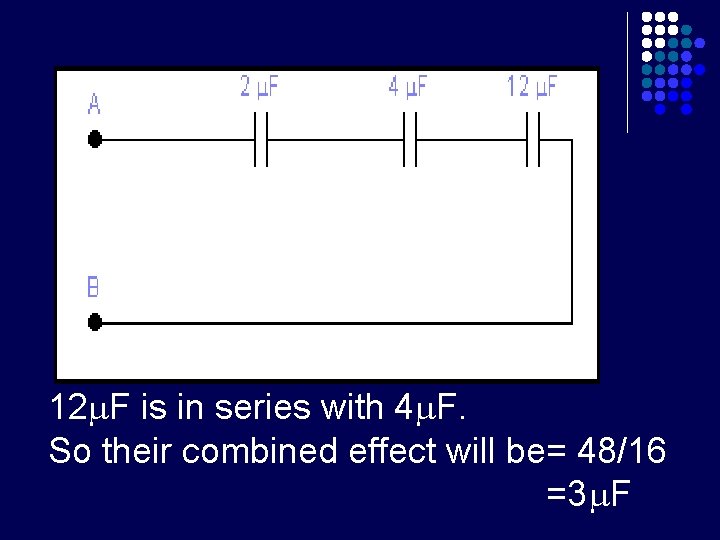 12 F is in series with 4 F. So their combined effect will be=