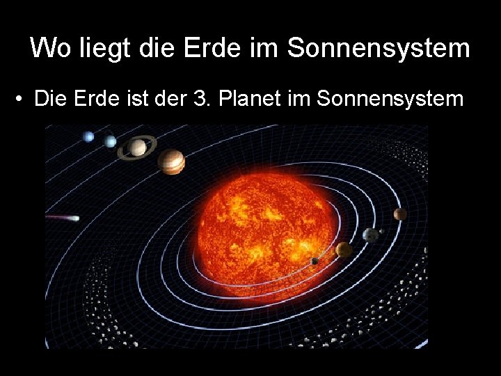 Wo liegt die Erde im Sonnensystem • Die Erde ist der 3. Planet im