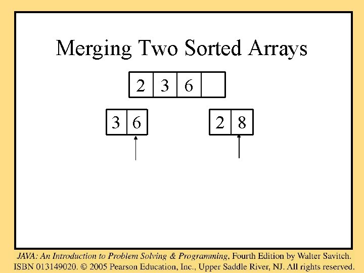 Merging Two Sorted Arrays 2 3 6 2 8 