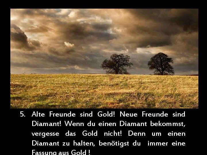 5. Alte Freunde sind Gold! Neue Freunde sind Diamant! Wenn du einen Diamant bekommst,