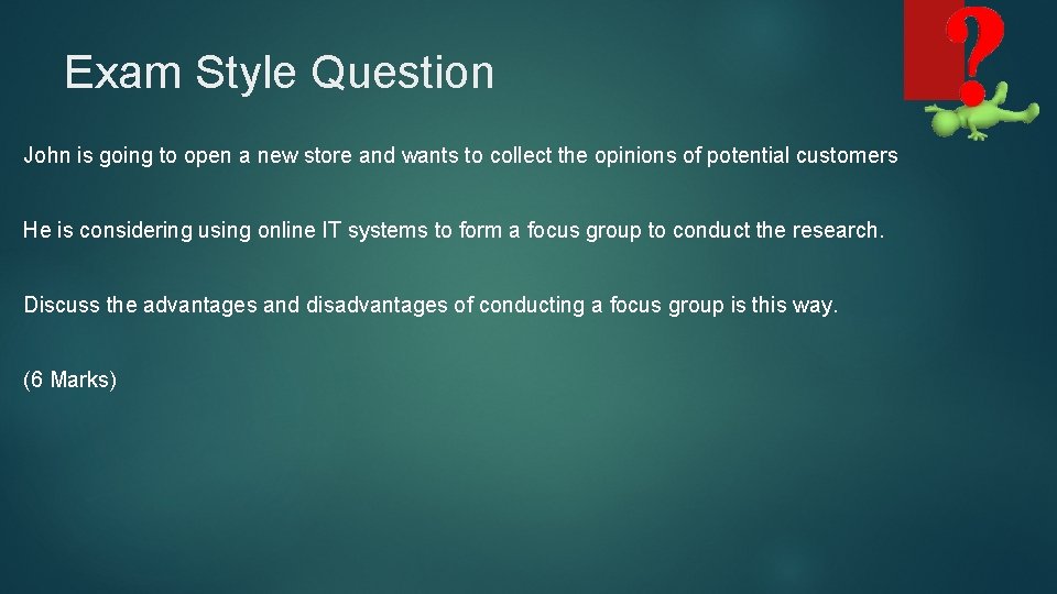 Exam Style Question John is going to open a new store and wants to