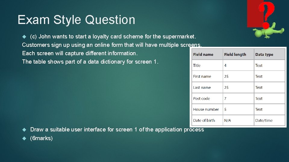 Exam Style Question (c) John wants to start a loyalty card scheme for the