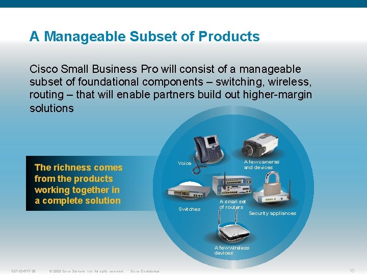 A Manageable Subset of Products Cisco Small Business Pro will consist of a manageable