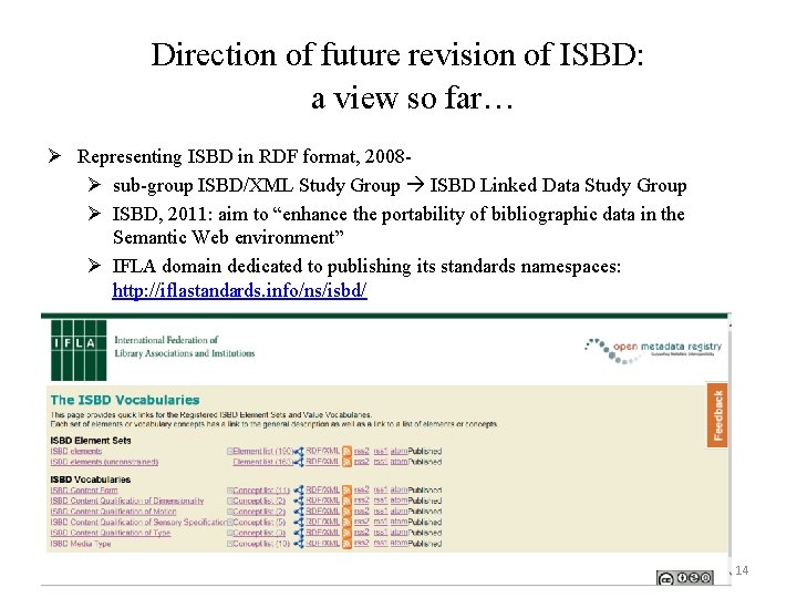 Direction of future revision of ISBD: a view so far… Ø Representing ISBD in