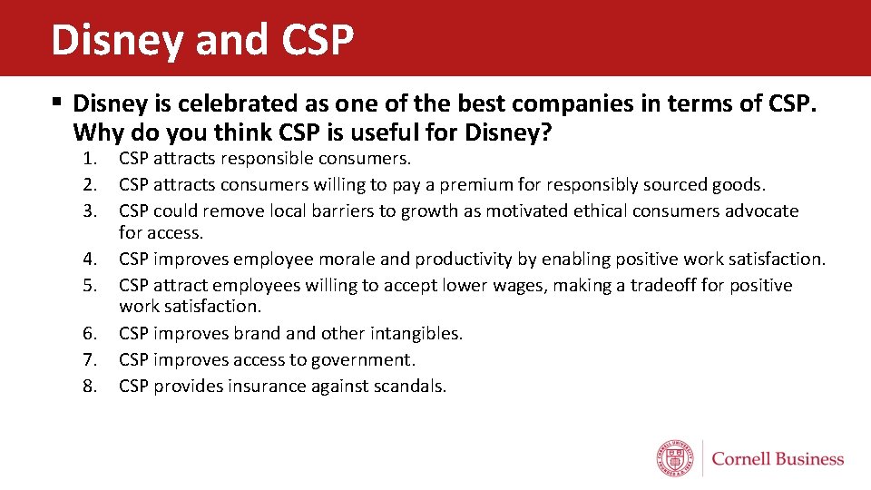 Disney and CSP § Disney is celebrated as one of the best companies in Disney and CSP § Disney is celebrated as one of the best companies in