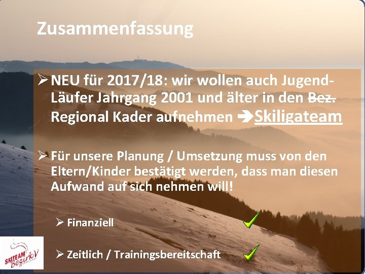 Zusammenfassung Ø NEU für 2017/18: wir wollen auch Jugend. Läufer Jahrgang 2001 und älter