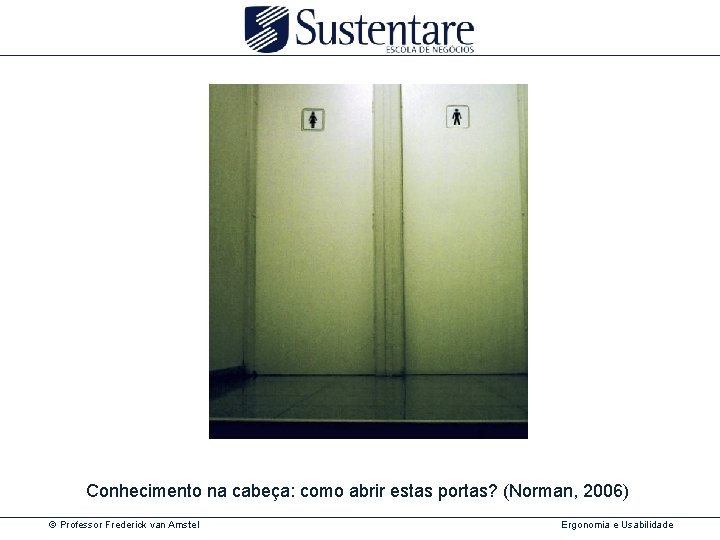 Conhecimento na cabeça: como abrir estas portas? (Norman, 2006) © Professor Frederick van Amstel