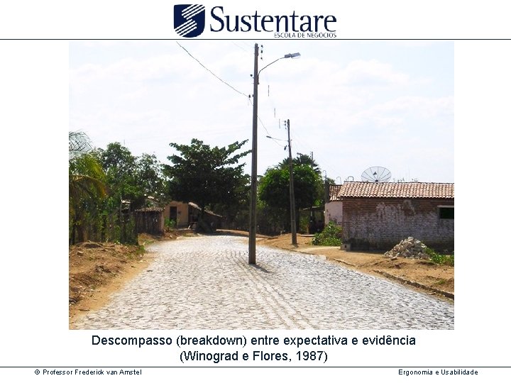 Descompasso (breakdown) entre expectativa e evidência (Winograd e Flores, 1987) © Professor Frederick van