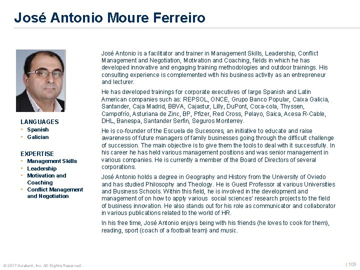 José Antonio Moure Ferreiro Color photo LANGUAGES • Spanish • Galician EXPERTISE • Management