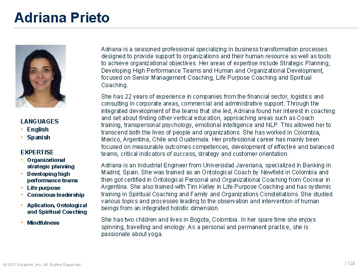 Adriana Prieto 1. 66 x 1. 32 grey border LANGUAGES • English • Spanish