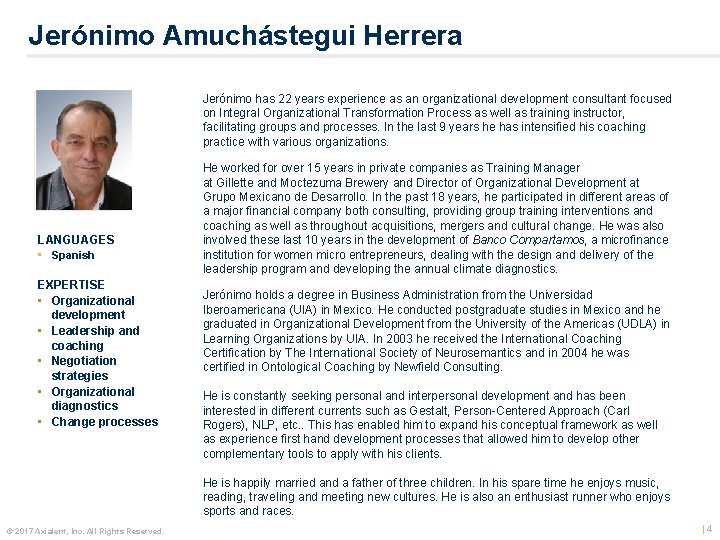 Jerónimo Amuchástegui Herrera 1. 66 x 1. 32 grey border LANGUAGES • Spanish EXPERTISE