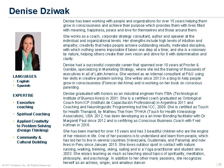 Denise Dziwak Denise has been working with people and organizations for over 15 years