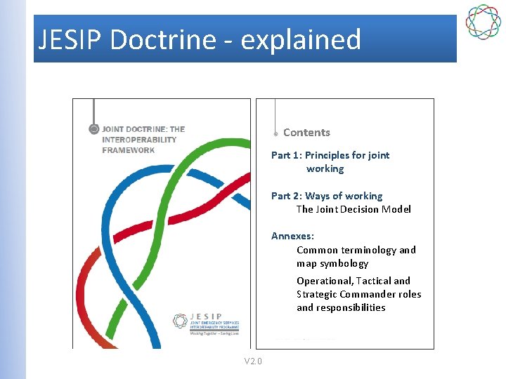 JESIP Doctrine - explained Contents Part 1: Principles for joint working Part 2: Ways
