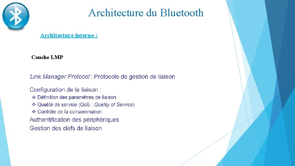 Architecture du Bluetooth Architecture interne : Couche LMP 