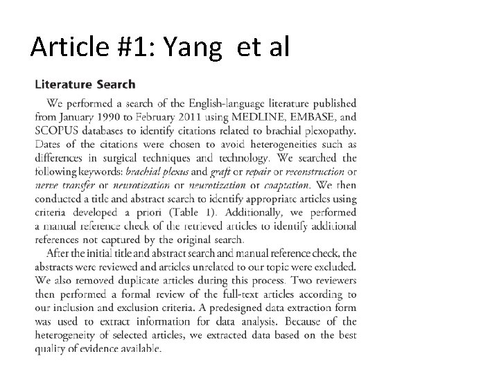 Article #1: Yang et al 