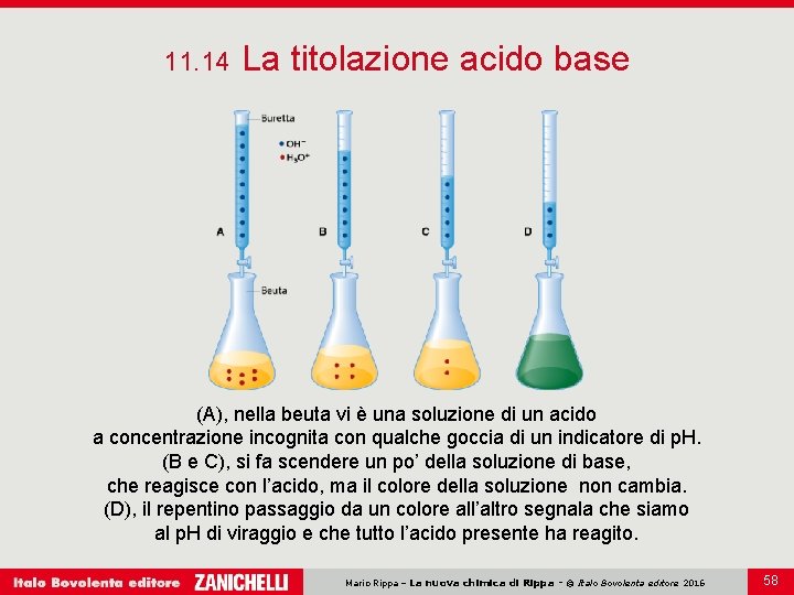 11. 14 La titolazione acido base (A), nella beuta vi è una soluzione di
