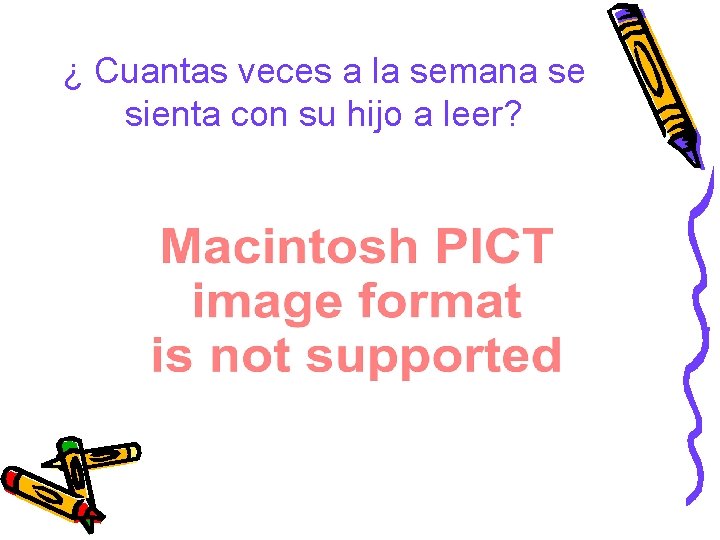 ¿ Cuantas veces a la semana se sienta con su hijo a leer? 