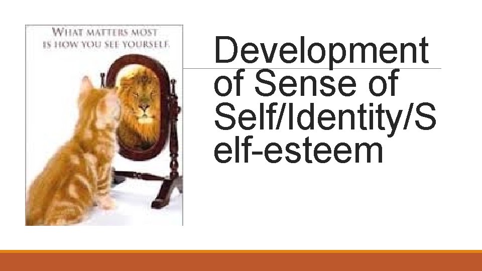 Development of Sense of Self/Identity/S elf-esteem 