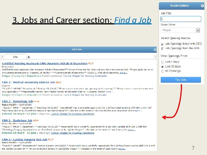 3. Jobs and Career section: Find a Job 7 