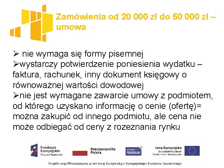 Zamówienia od 20 000 zł do 50 000 zł – umowa Ø nie wymaga