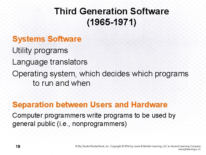 Third Generation Software (1965 -1971) Systems Software Utility programs Language translators Operating system, which