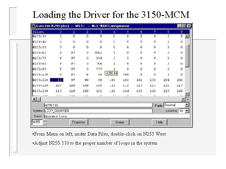 Loading the Driver for the 3150 -MCM • From Menu on left, under Data