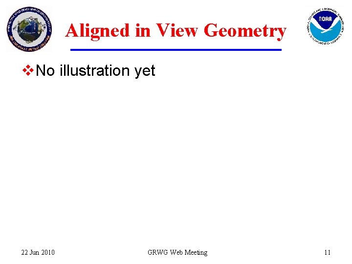 Aligned in View Geometry v. No illustration yet 22 Jun 2010 GRWG Web Meeting