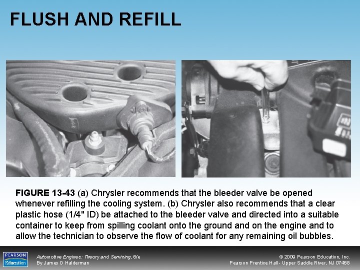 FLUSH AND REFILL FIGURE 13 -43 (a) Chrysler recommends that the bleeder valve be