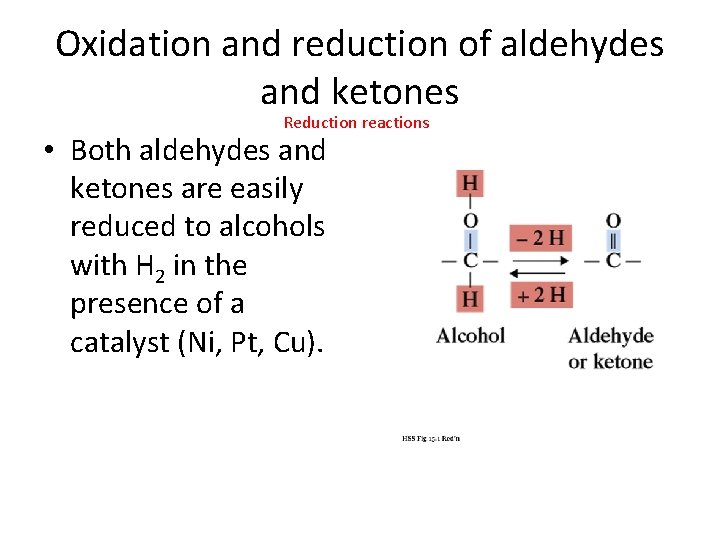 Oxidation and reduction of aldehydes and ketones Reduction reactions • Both aldehydes and ketones