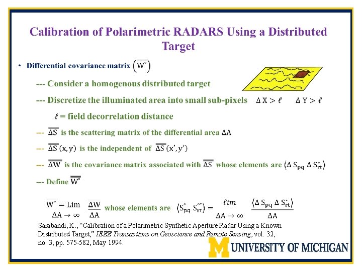  Sarabandi, K. , “Calibration of a Polarimetric Synthetic Aperture Radar Using a Known