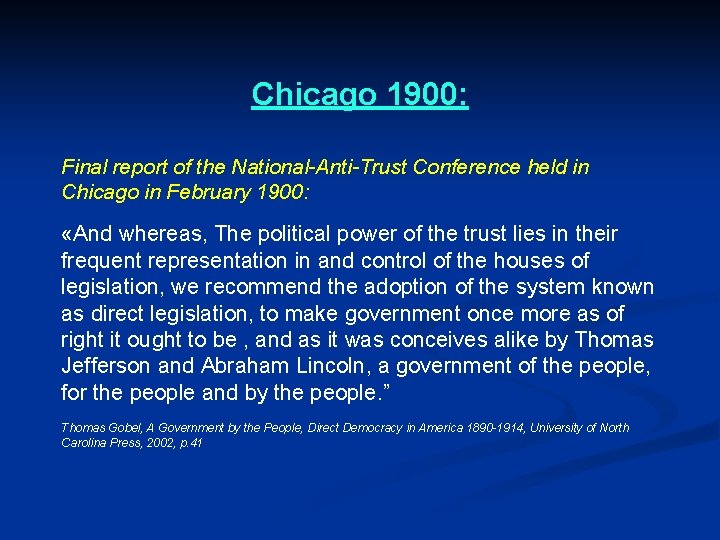 Chicago 1900: Final report of the National-Anti-Trust Conference held in Chicago in February 1900: