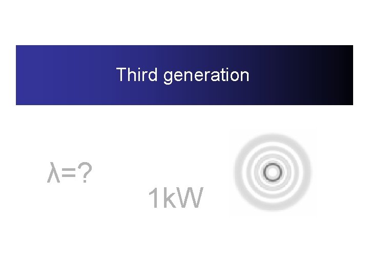 Third generation λ=? 1 k. W 