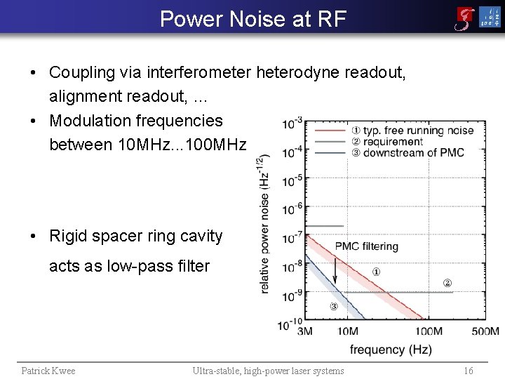 Power Noise at RF • Coupling via interferometer heterodyne readout, alignment readout, … •