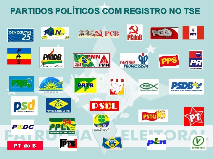 PARTIDOS POLÍTICOS COM REGISTRO NO TSE PT do B 