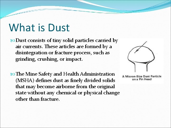 What is Dust consists of tiny solid particles carried by air currents. These articles