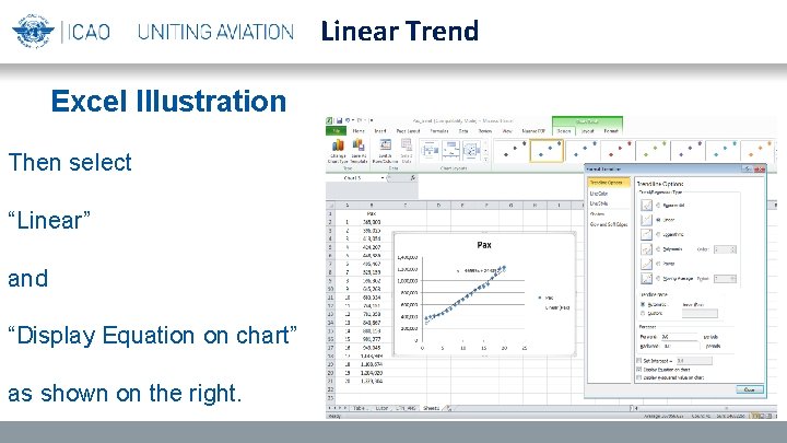 Linear Trend Excel Illustration Then select “Linear” and “Display Equation on chart” as shown
