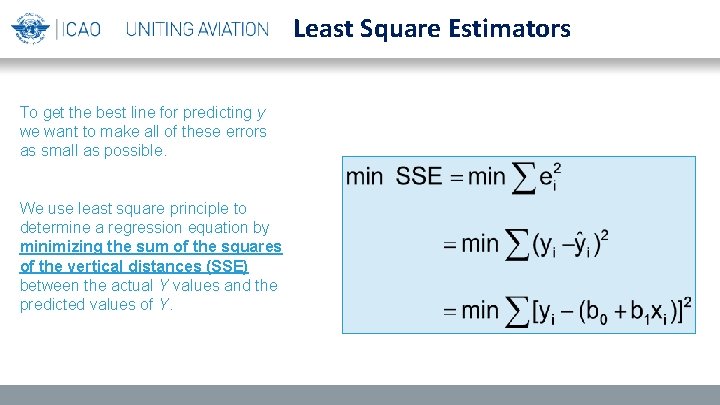 Least Square Estimators To get the best line for predicting y we want to