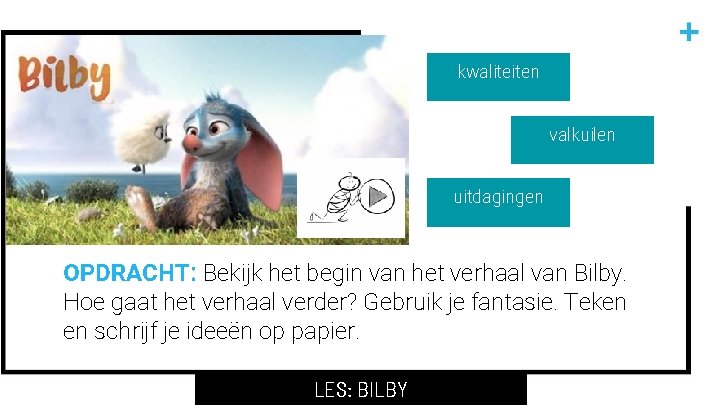 kwaliteiten valkuilen uitdagingen Hydromedusa OPDRACHT: Bekijk het begin van het verhaal van Bilby. Hoe