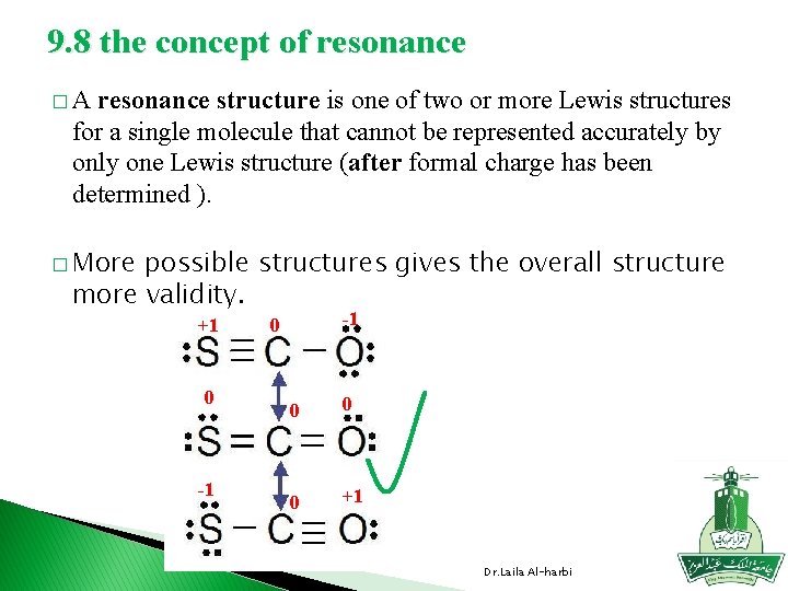 9. 8 the concept of resonance �A resonance structure is one of two or