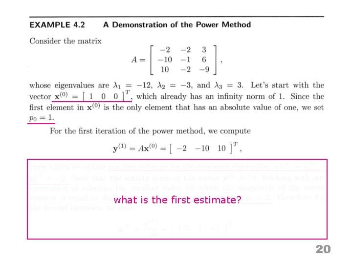what is the first estimate? 20 