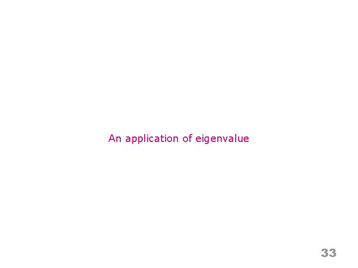 An application of eigenvalue 33 