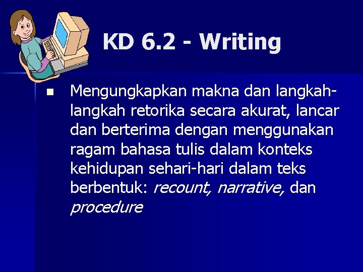 KD 6. 2 - Writing n Mengungkapkan makna dan langkah retorika secara akurat, lancar