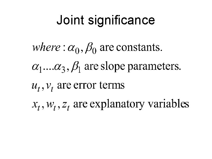 Joint significance 