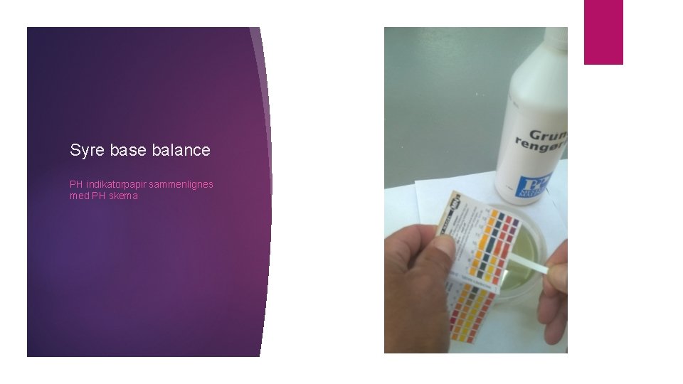 Syre base balance PH indikatorpapir sammenlignes med PH skema 