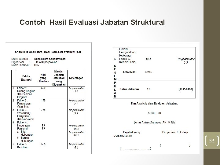 Contoh Hasil Evaluasi Jabatan Struktural 53 